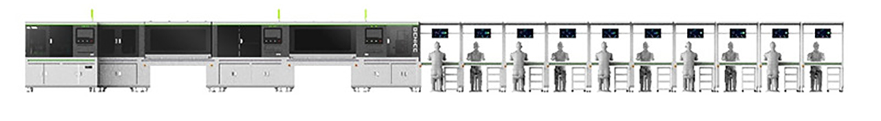 Litium batteri montering automatisering produksjon lined